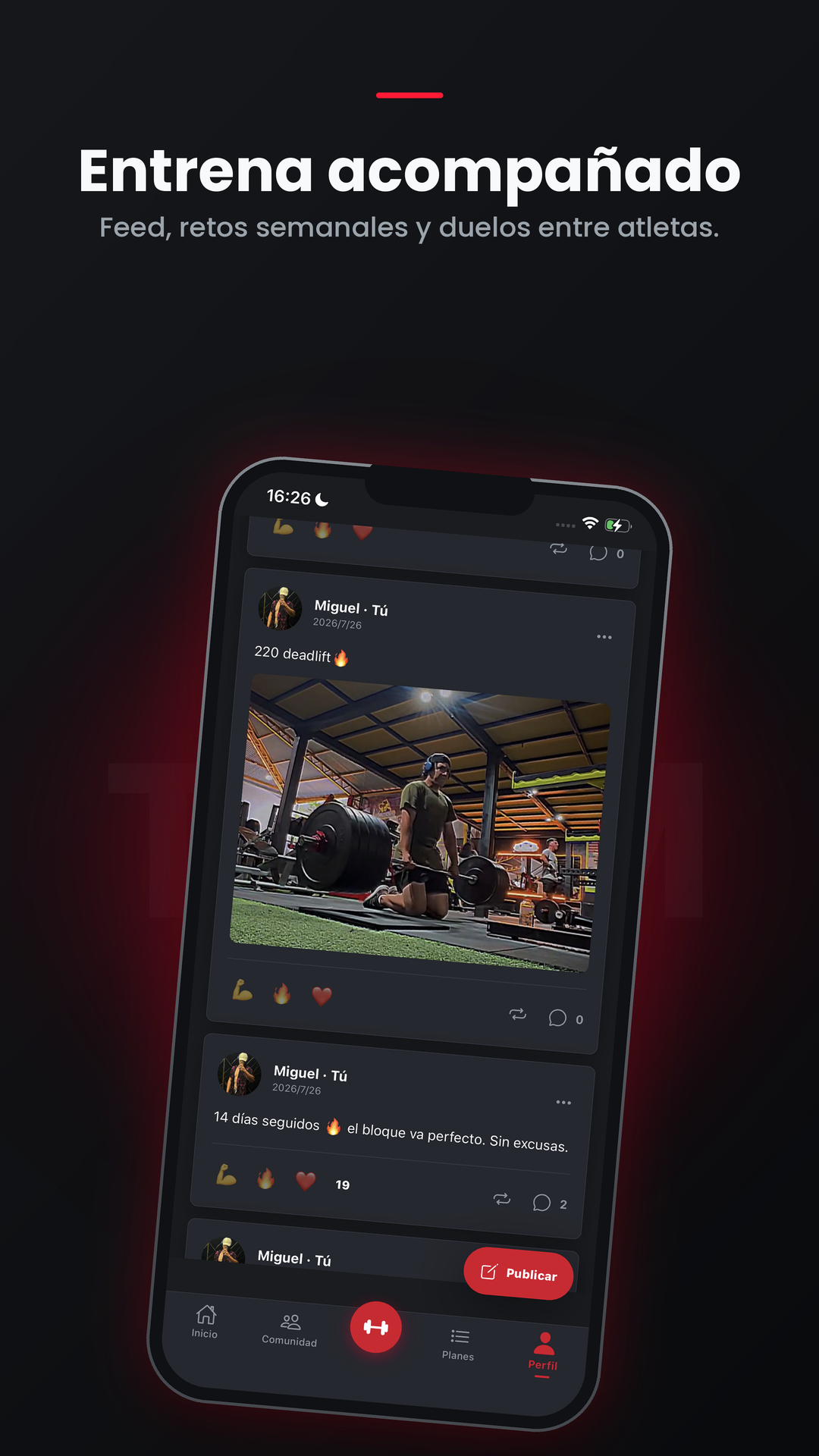 Comunidad de GritLift: comparte tu progreso y compite en retos