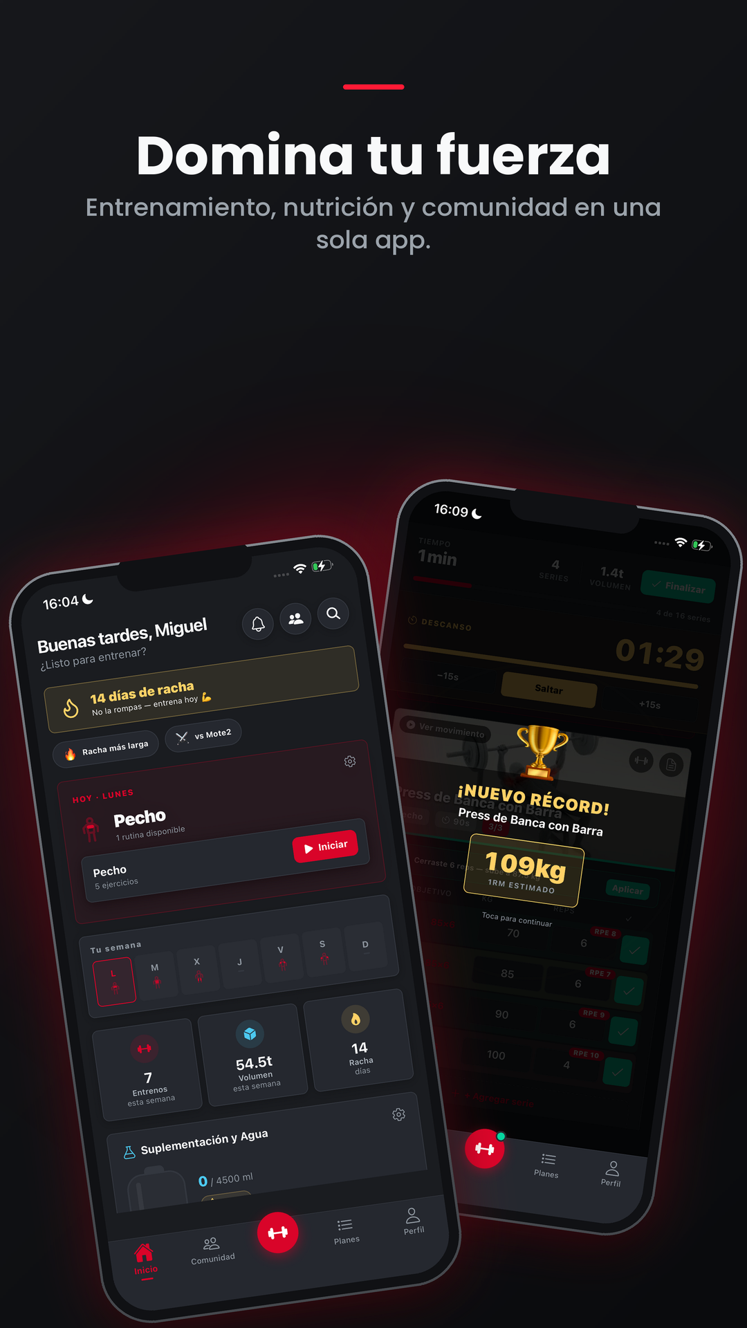 GritLift — Entrenamiento, nutrición y comunidad en una sola app